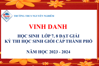 Vinh danh học sinh đạt giải kỳ thi chọn học sinh giỏi lớp 7, 8 năm học 2023 – 2024