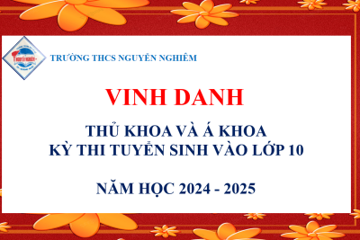 Vinh danh học sinh đạt thủ khoa và á khoa, kỳ thi tuyển sinh vào lớp 10, năm học 2024 – 2025