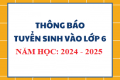 Kế hoạch tuyển sinh năm học 2024 – 2025