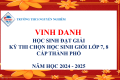 Trường THCS Nguyễn Nghiêm vinh danh: Học sinh đạt giải Kỳ thi chọn học sinh giỏi lớp 7, 8, cấp Thành phố.
