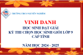 Trường THCS Nguyễn Nghiêm vinh danh: Học sinh đạt giải Kỳ thi chọn học sinh giỏi lớp 9, cấp Tỉnh.
